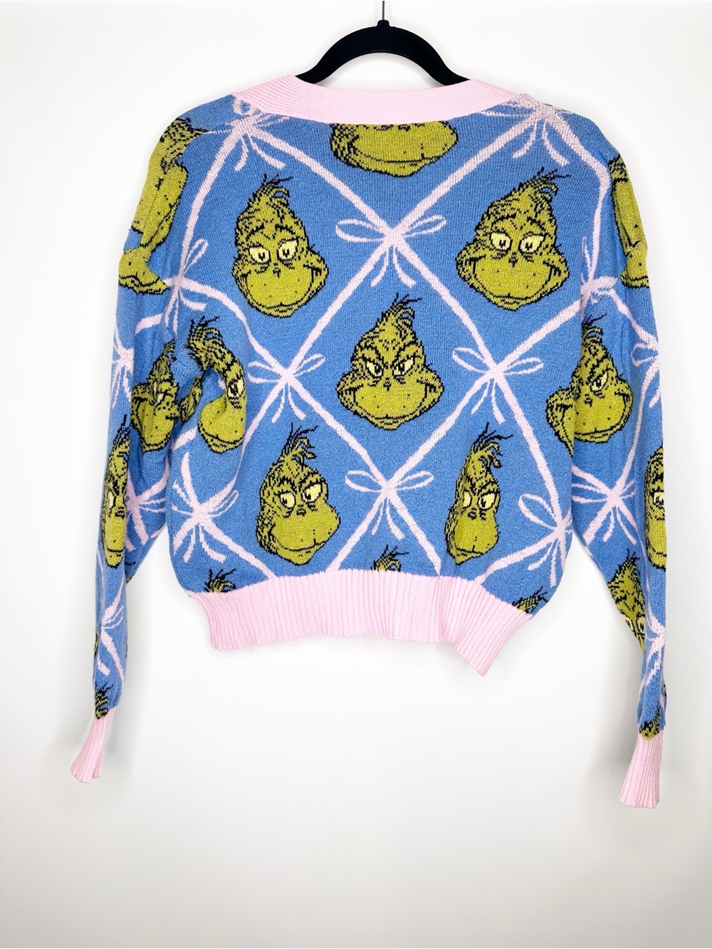 Dr. Seuss Blue, Pink & Green Grinch V-Neck Cardigan Size XS - Picture 5 of 5